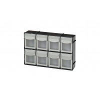 Plasdent 8-Bin Unit - Black Frame (11 ¹³⁄₁₆" W x 8"H x 3 ⅜"D)